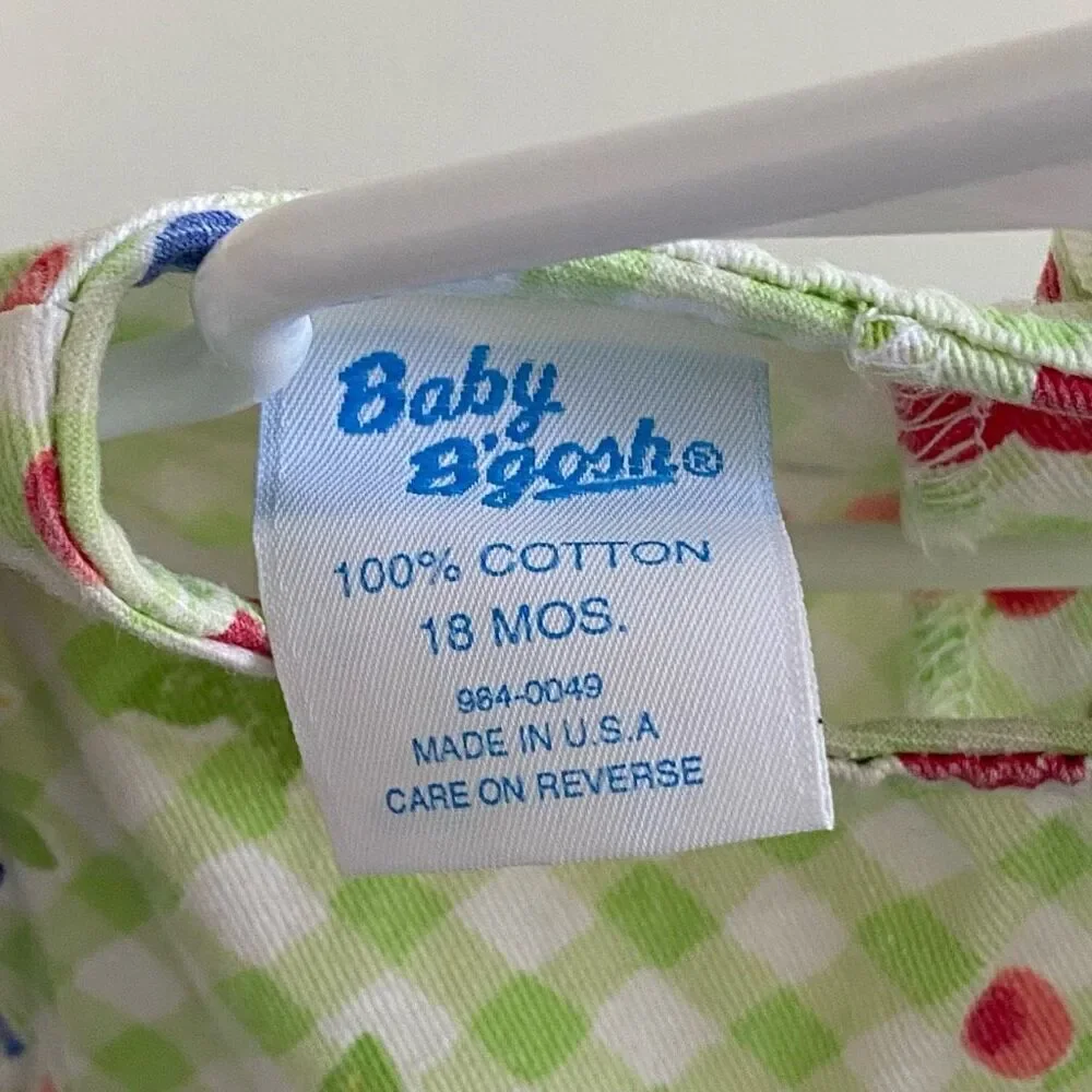Vintage Baby B’gosh Green Fruits Dress
